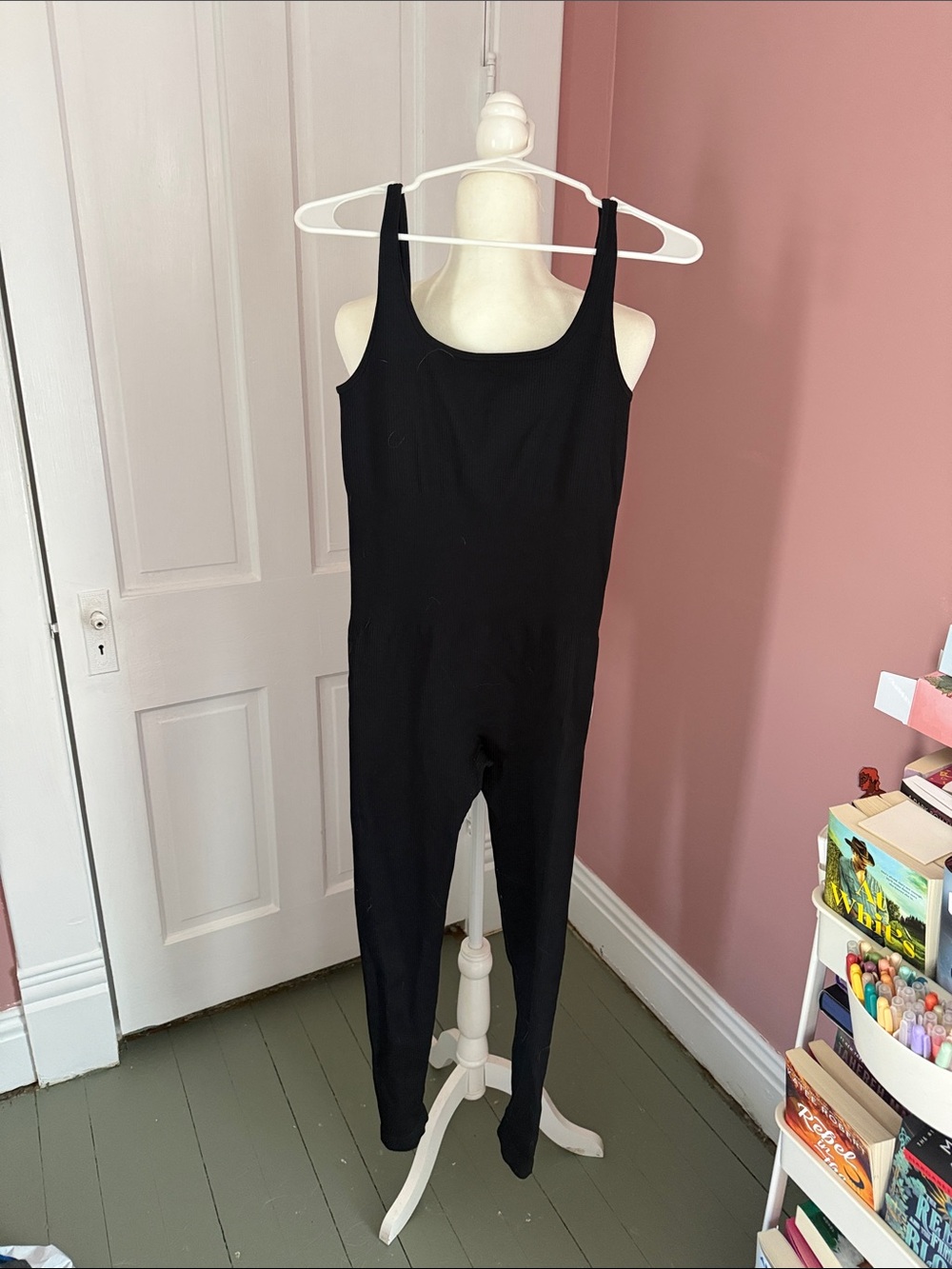 Women’s Black Scoop-Neck Jumpsuit - Streamlined Everyday Style